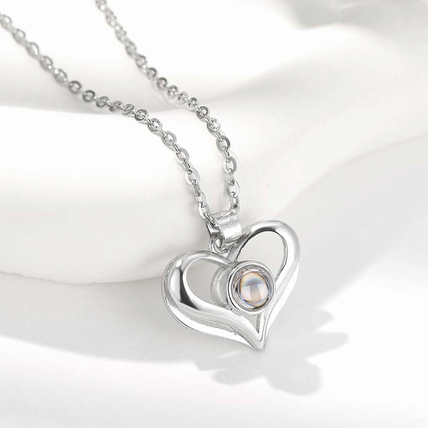 Gepersonaliseerde Ketting met Foto in Steen - Beknopt Hand Hart