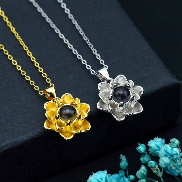 Gepersonaliseerde Foto Projectie Lotus Ketting