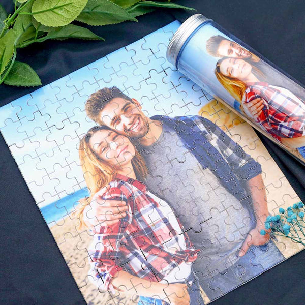 Gepersonaliseerde Foto Houten Puzzel met Fles