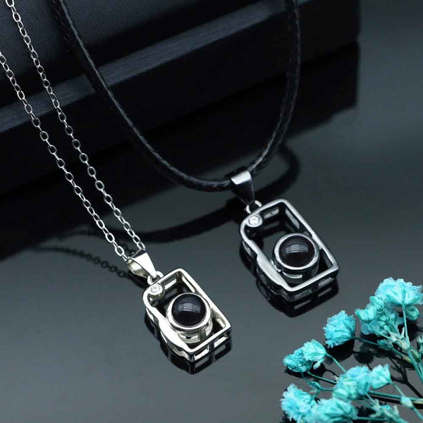 Gepersonaliseerde Foto Projectie Paar Ketting - Magnetische Camera's