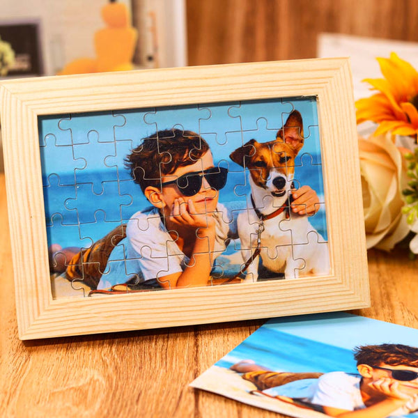 Gepersonaliseerde Foto Puzzel Houten Fotolijst