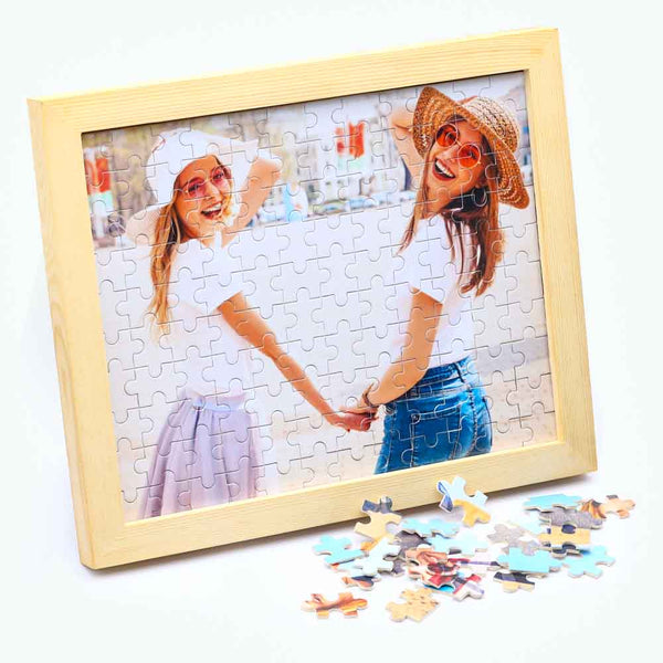 Gepersonaliseerde Foto Houten Puzzel met Frame