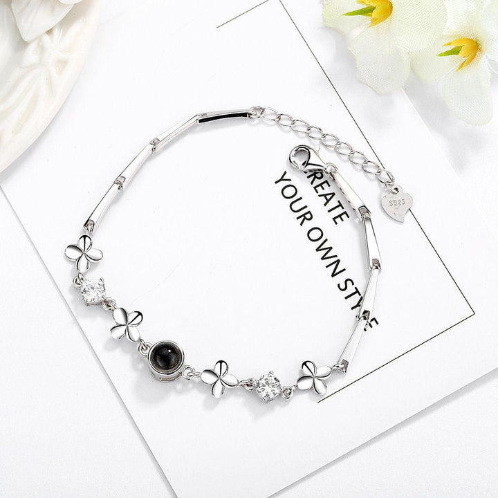 Gepersonaliseerde Foto Projectie Klaver Ketting Armband - Remigifts