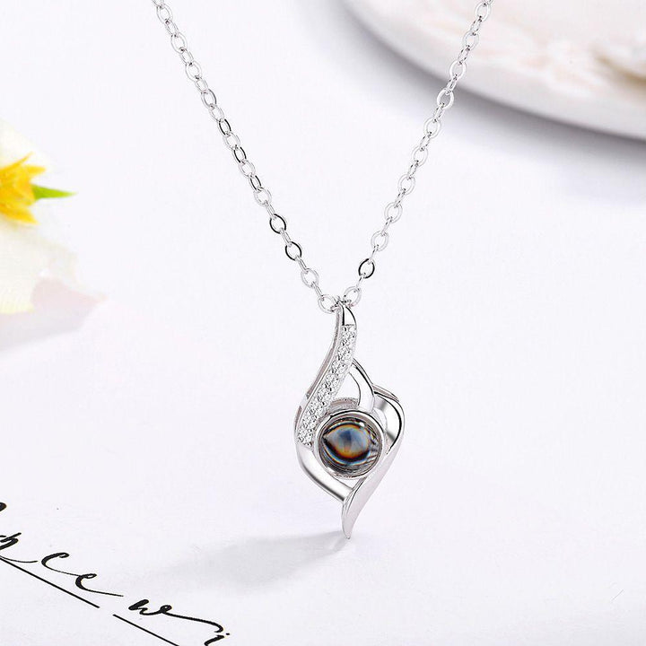 Gepersonaliseerde Foto Projectie Ketting - Verticaal Hart - Remigifts