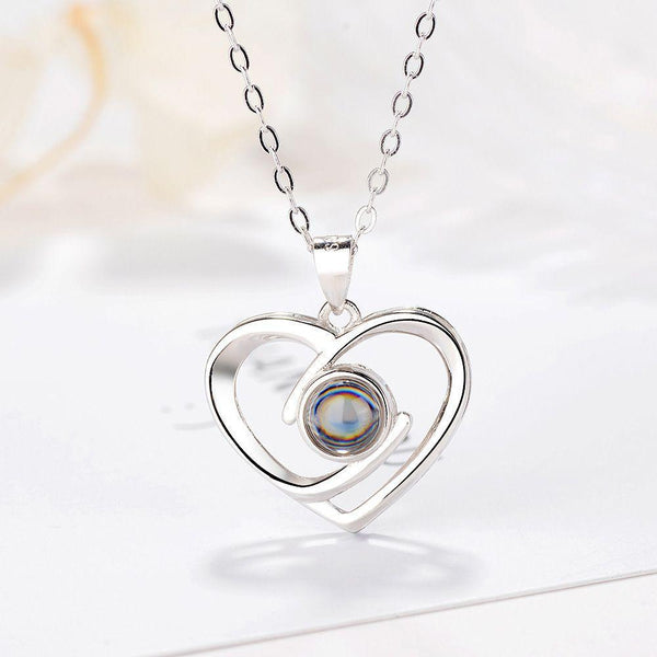 Gepersonaliseerde Foto Projectie Ketting - Verweven Harten - Remigifts