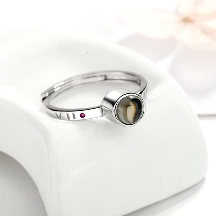 Gepersonaliseerde Foto Projectie Ring met Romeinse Cijfers - Remigifts