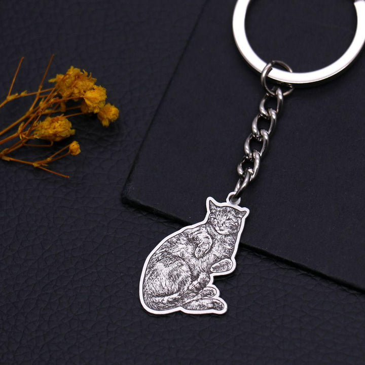 Gepersonaliseerde Schets Hond Foto Ketting / Sleutelhanger - Remigifts