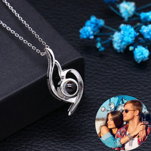 Gepersonaliseerde Foto Projectie Ketting - Uitgehold Hart - Remigifts